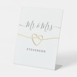 Modernes kalligrafisches Hochzeitshilfszeichen Sockelschild