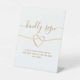 Modernes kalligrafisches Hochzeitshilfszeichen Sockelschild