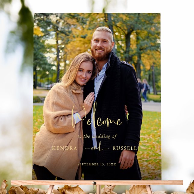 Modernes kalligraphisches Foto Willkommen Acrylschild (Von Creator hochgeladen)