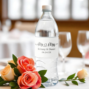 Modernes kalligraphisches Herz Mr. und Mrs. Weddin
