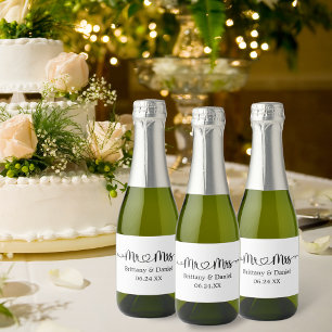 Modernes kalligraphisches Herz Mr. und Mrs. Weddin