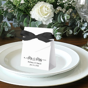Modernes kalligraphisches Herz Mr. und Mrs. Weddin Geschenkschachtel