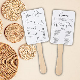 Modernes kalligraphisches Hochzeitsprogramm Fächer