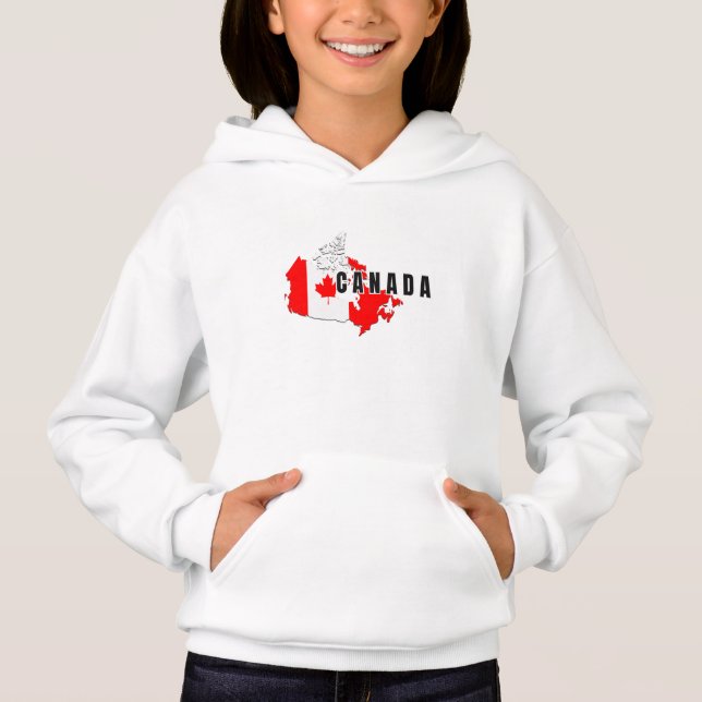 Modernes kanadisches Kanada Art Letter Map Flag So Hoodie (Vorderseite)
