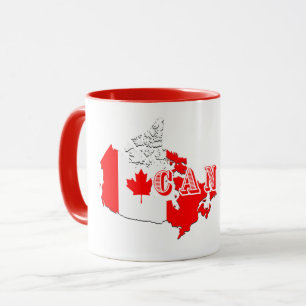 Modernes kanadisches Kanada Art Letter Map Flag So Tasse