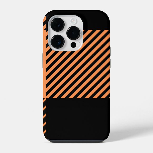 Modernes, Kariert gestreiftes iPhone 14 Pro Case Hülle (Rückseite)