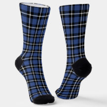 Modernes Kariertes Blau und Schwarz-Muster