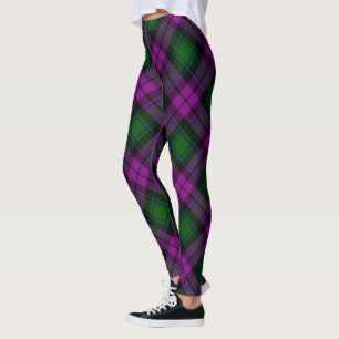 Modernes Kariertes Fuchsia Lila & grün Leggings