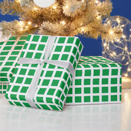 Modernes kariertes, grünes Gitter im Schachbrettfa Geschenkpapier