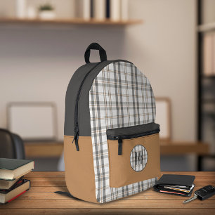 Modernes Kariertes Porzellan Weiß Bedruckter Rucksack