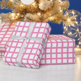 Modernes kariertes, rosa Rastermuster Geschenkpapier
