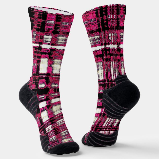Modernes kariertes, rosa, schwarz und weiß socken (Gewinkelt)