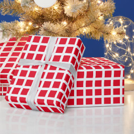 Modernes kariertes, rotes Gitter Schachbrettgesche Geschenkpapier