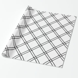 Modernes kariertes Schwarzweiss-Muster Geschenkpapier