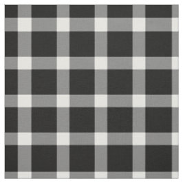 Modernes Kariertes Tartan-Muster in Schwarz und We Stoff