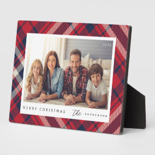 Modernes Kariertes Weihnachts-Custom-Foto Fotoplatte