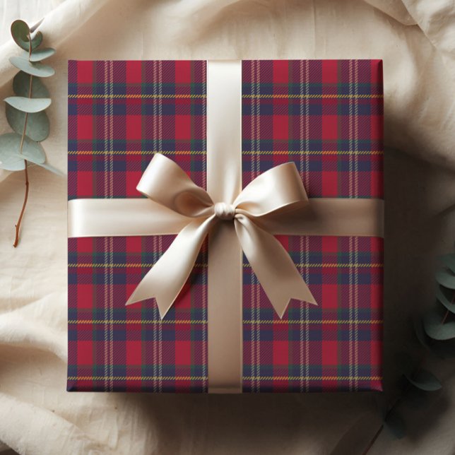 Modernes Kariertes Weihnachtsgeschenk Geschenkpapier Set (Rustic red tartan plaid Christmas holiday gift wrap.
)