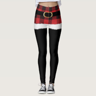 Modernes Kariertes Weihnachtskostüm Niedlich Weih Leggings