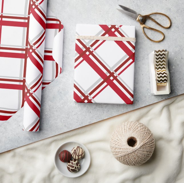 Modernes Kariertes Weihnachtspapier Geschenkpapier (Kunsthandwerk)