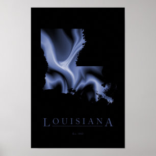 Modernes Karten-Plakat Louisianas Poster