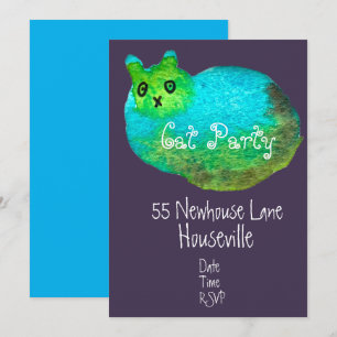 Modernes Katzenkatzen-Party Einladung