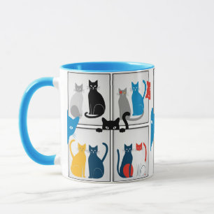 Modernes Katzenkollage Tasse