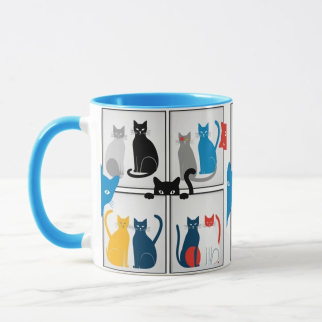 Modernes Katzenkollage Tasse (Links)