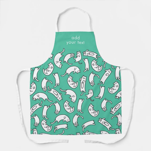 Modernes Kawaii Funny Niedlich Cats Muster Schürze (Vorderseite)