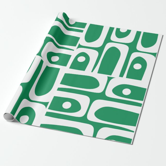 Modernes Kelly Green Piquet Muster aus dem Mittela Geschenkpapier (Ungerollt)