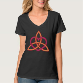 Modernes keltisches Triquetra in Pfirsich und Rosa T-Shirt