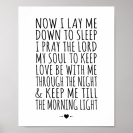 Modernes Kinderzimmer Print Child's Bedtime Gebet Poster