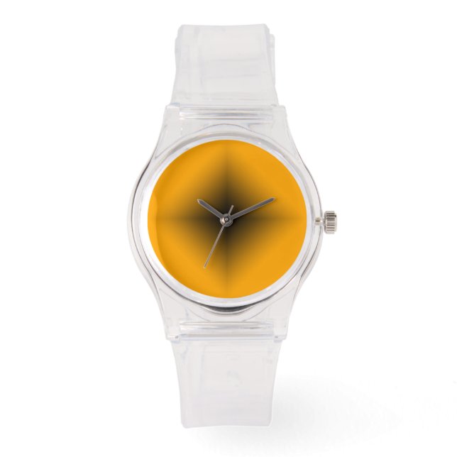 Modernes Klar mit Schwarz-Orange-Wahlgang Armbanduhr (Vorderseite)