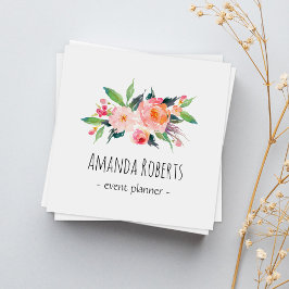 Modernes, klassiges Aquarell Personalisiert Quadratische Visitenkarte