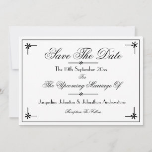 Modernes Klassik Romantisches Weiß Save the Date Ankündigung