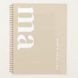 Modernes, klassisches Beige Monogramm Planer<br><div class="desc">Ein personalisierter und anpassbarer Planer, der Ihre Bürodekoration verbessert. Dieses elegante Bürodesign passt sich nahtlos in jedes berufliche Büroambiente ein, das sich perfekt für die Dekoration von Bürogebäuden und Zuhause-Büros eignet. Ideal für die Bürodekoration beruflicher Geschäftsfrauen, strahlt es ein Gefühl von Eleganz und Organisation aus. Nicht nur für das Büro,...</div>