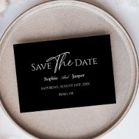Modernes klassisches Black Wedding Flat Save the D