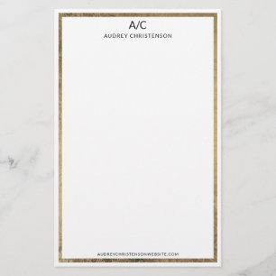 Modernes, klassisches, elegantes, monogramm-schick briefpapier