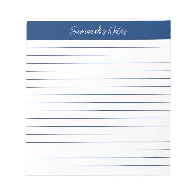 Modernes Klassisches Elegantes Seeschrift Personal Notizblock (Vorderseite)