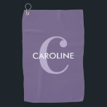 Modernes Klassisches Erstklassiges Lila Golfhandtuch<br><div class="desc">Modernes Klassisches Erstklassiges Lila Golfhandtuch mit modernem Design und feinem Monogramm.</div>