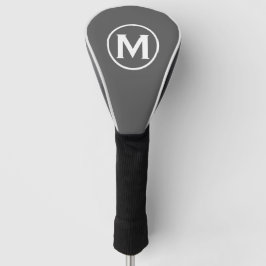 Modernes klassisches Monogramm Grau Golf Headcover