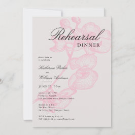 Modernes Klassisches Rosa Orchid Probe Abendessen Einladung
