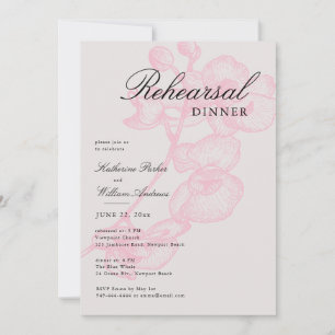 Modernes Klassisches Rosa Orchid Probe Abendessen Einladung