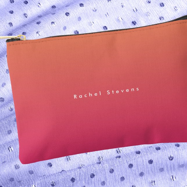 Modernes klassisches Rosa- und Orangenmonogramm Zubehörtasche (Von Creator hochgeladen)