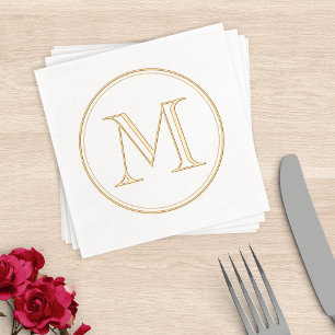 Modernes Klassisches Rundmonogramm Servietten Mit Folie