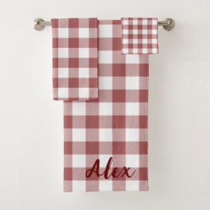 Modernes klassisches schottisches Monogramm-Gesche Badhandtuch Set