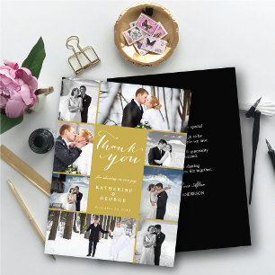 Modernes, klassisches Script 8 Multi-Foto Stilvoll Dankeskarte