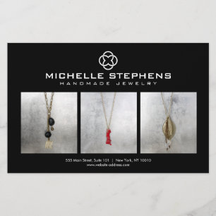Modernes Kleeblatt-Logo Luxus-Boutique Foto Schwar Flyer