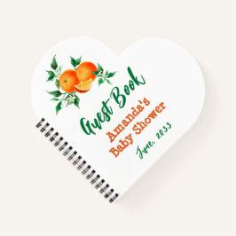 Modernes kleines Süsse Orange Baby Shower Guest Bo Notizbuch