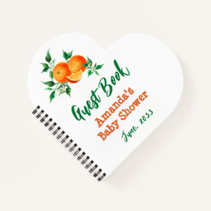 Modernes kleines Süsse Orange Baby Shower Guest Bo Notizbuch