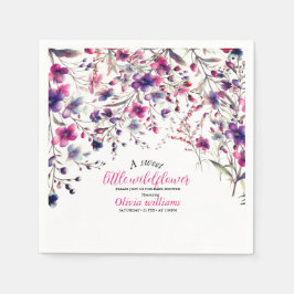 Modernes, kleines, wildes Blume-Rosa-Baby Serviette